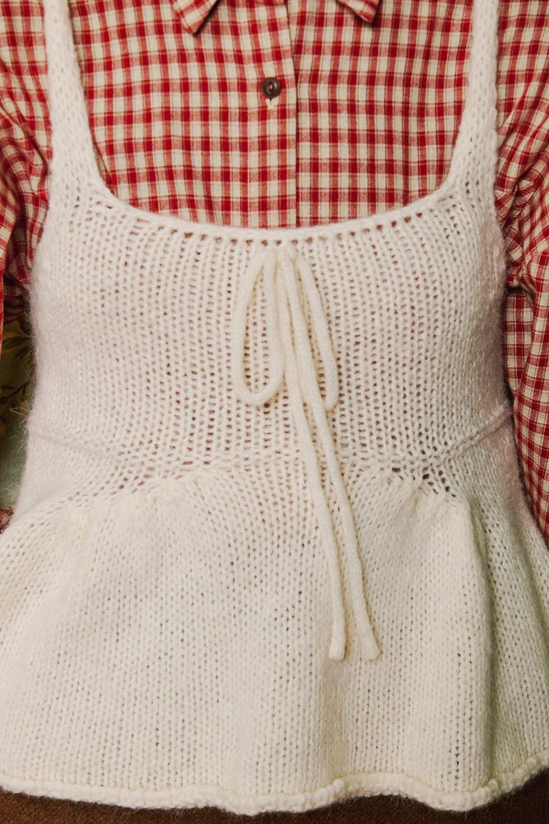 Ribbon Knit Bustier [Ivory]