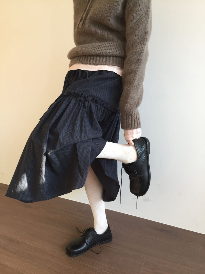 Romantic check frill skirt (2color)