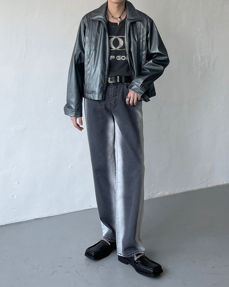 ENOC Square Winkle Leather Jacket (2 colors)