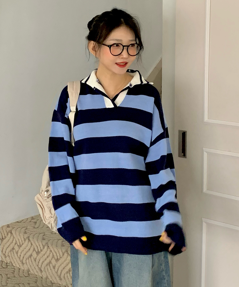 Bold Stripe Collar Knit