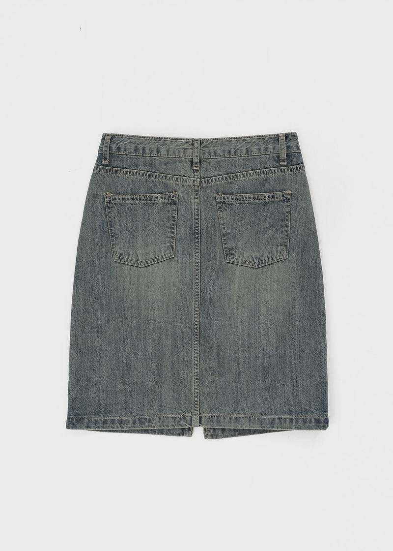 [MADE] Wiston Slit Denim Midi Skirt