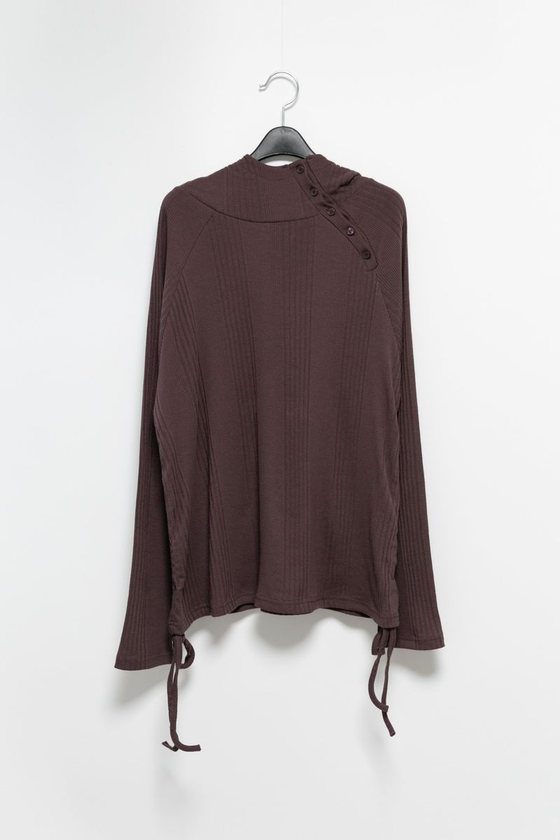 oblique button hood top(3colors)