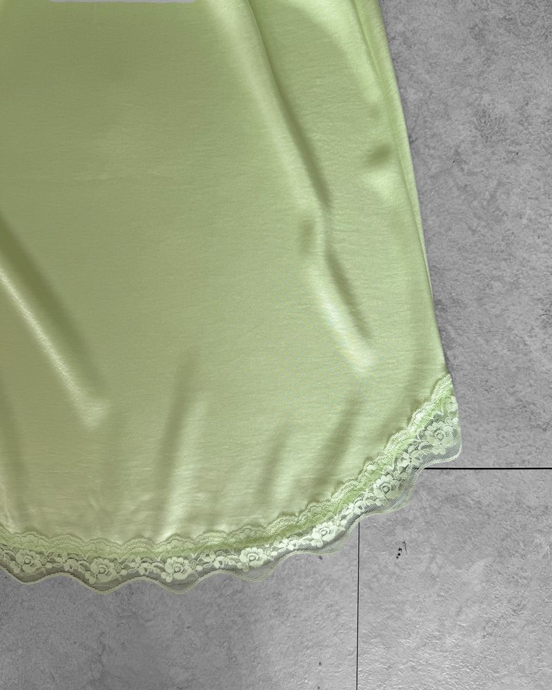 SILKY LACE SLIP MIDI SKIRT