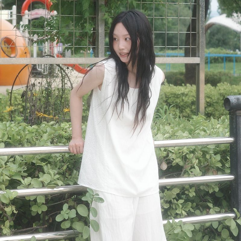 KOOKEESEE（クキシ）の「ベリーパンチングレーススリーブレス(ivory)（トップス）」