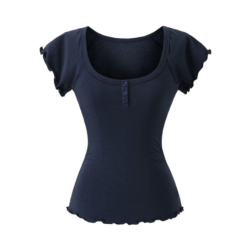 Evania Button Slim T-shirt