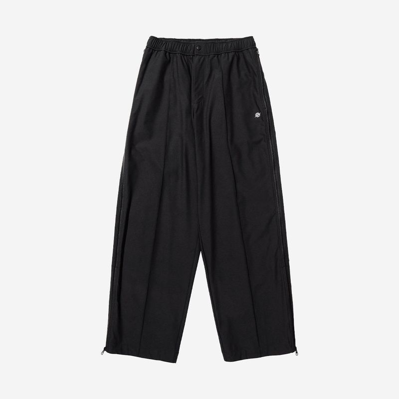 Nylon Span 4 Way Zip Pants - BLACK