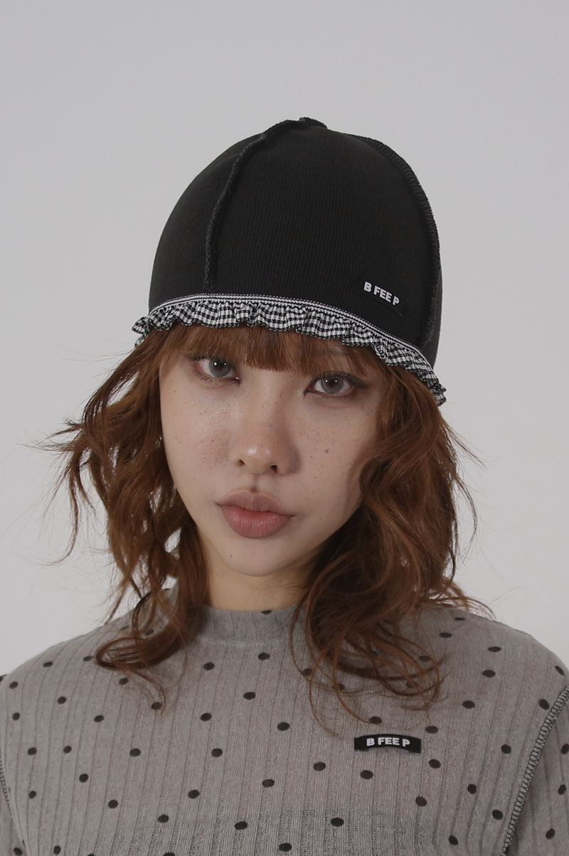 BFEEP(ビーピーピ)の「check lace beanie_charcoal(Hats)」