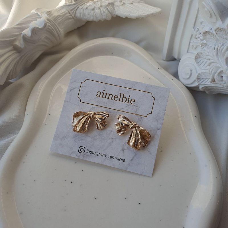 ジェーンリボンピアス - Gold Color