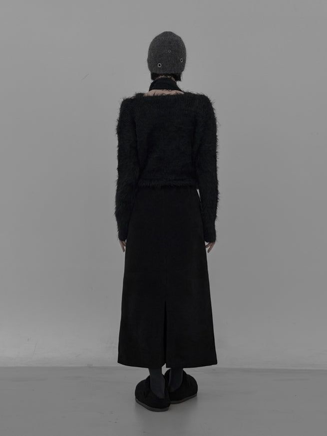 Muffler Set Sleeveless Fur Wrap Cardigan