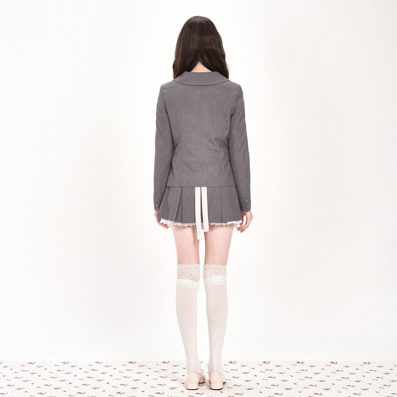 FIRST LOVE RIBBON JACKET - GRAY