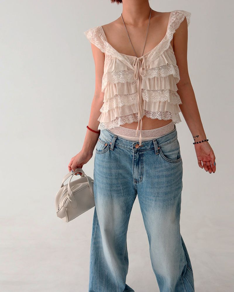 Zero Lace Cancan Frill Blouse