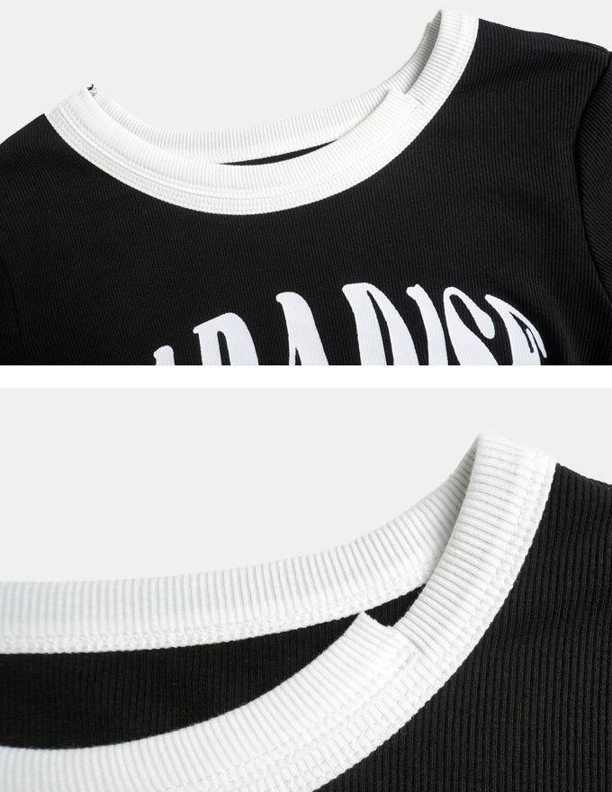 Paradise Side Cutting Cropped T-Shirt