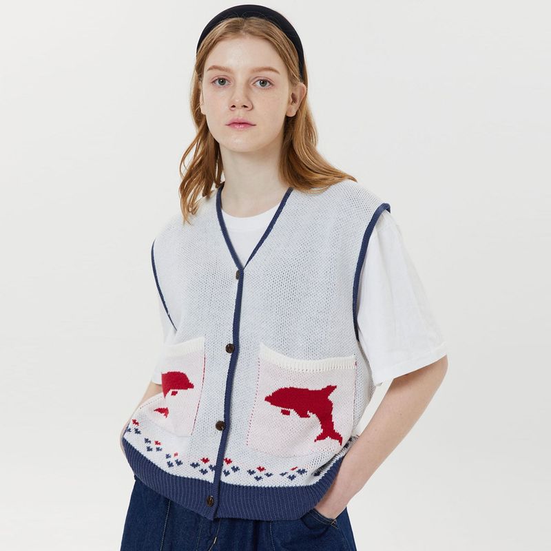 WaiKei（ワイケイ）の「Dolphin knit vest（Tops）」