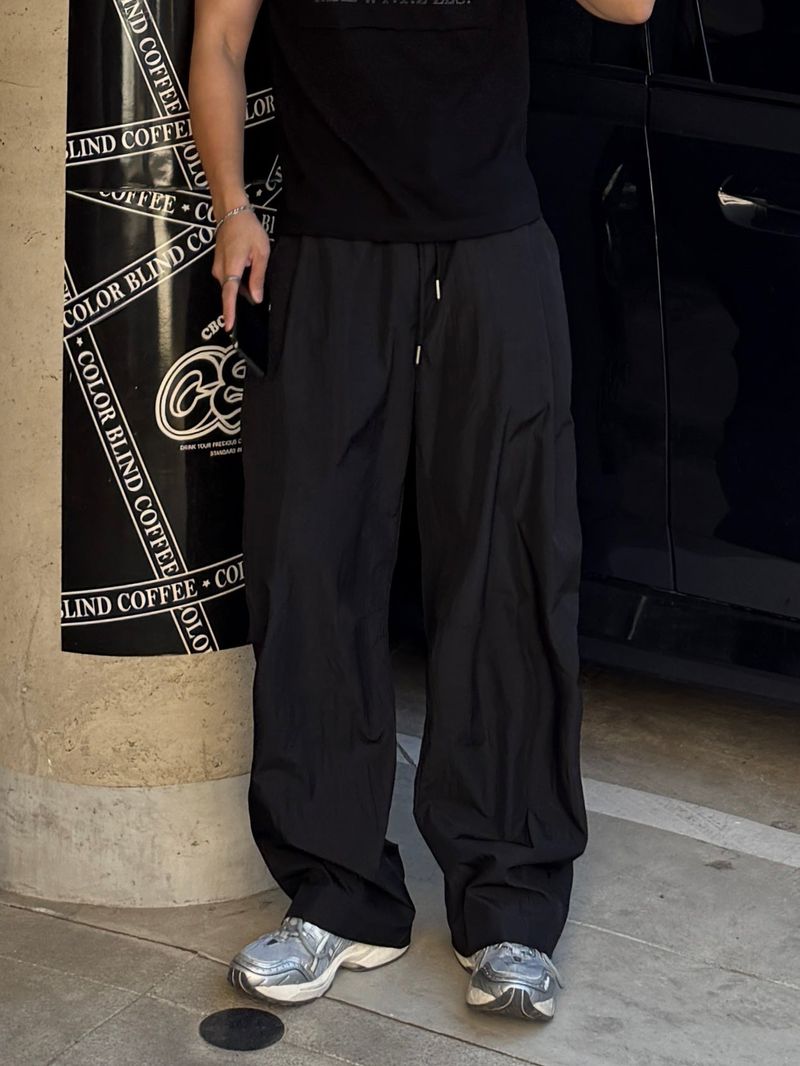 Rod nylon wide pants