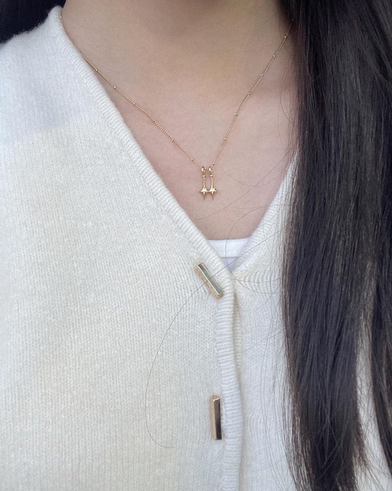 Double stars Necklace - Gold