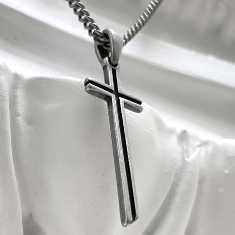 BLESSED BULLET（ブレスドブレット）の「[BLESSEDBULLET]classic chain cross necklace_vintage silver（Accessories）」