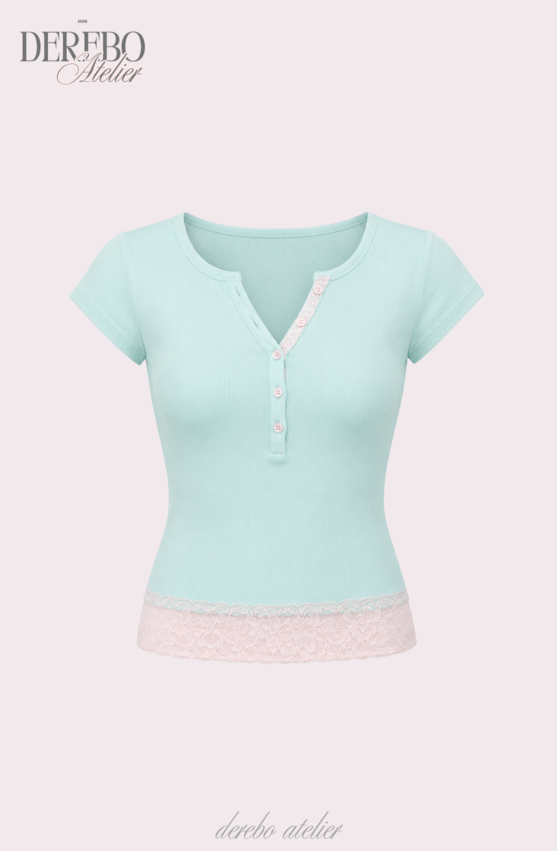 Mint Berry Pink Lace Short Sleeve T-shirt