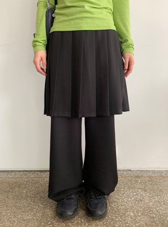 BAON（バオン）の「Chippen Banding Pleated Layered Skirt Pants（Pants）」