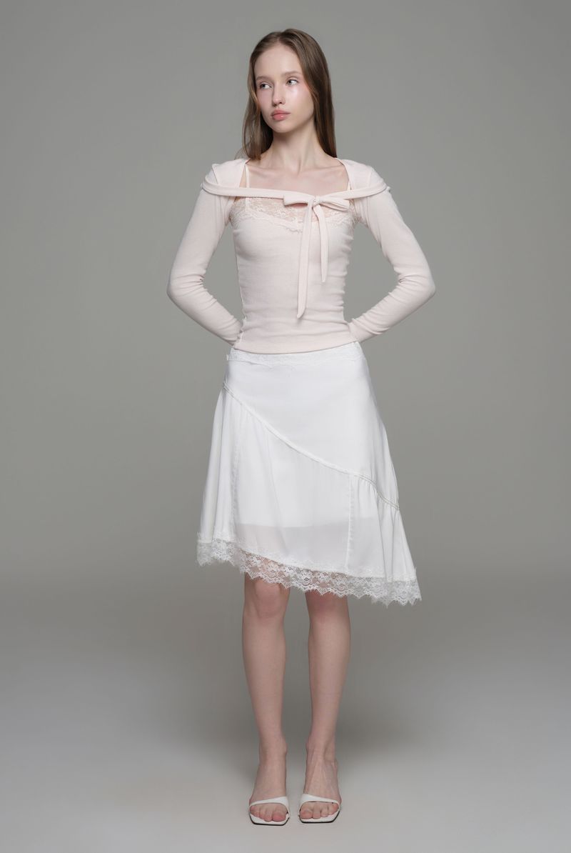 Cotton touch ribbon bolero, Pink