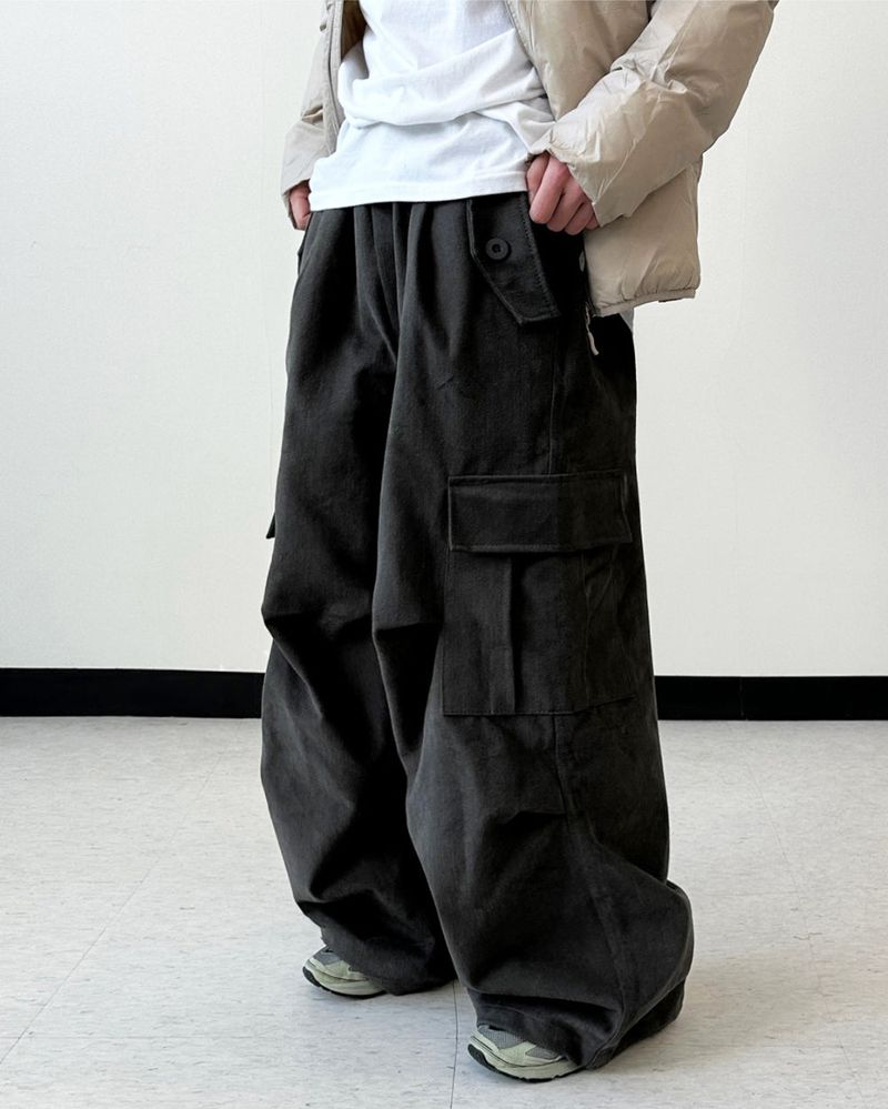 Work Cargo Pants 2C Peach Brushed Wide