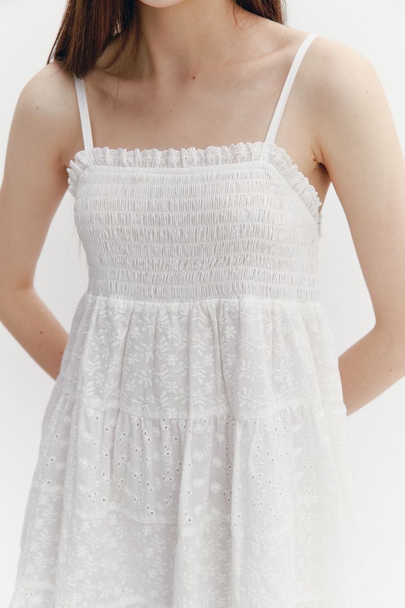 Midi Lace Dress White