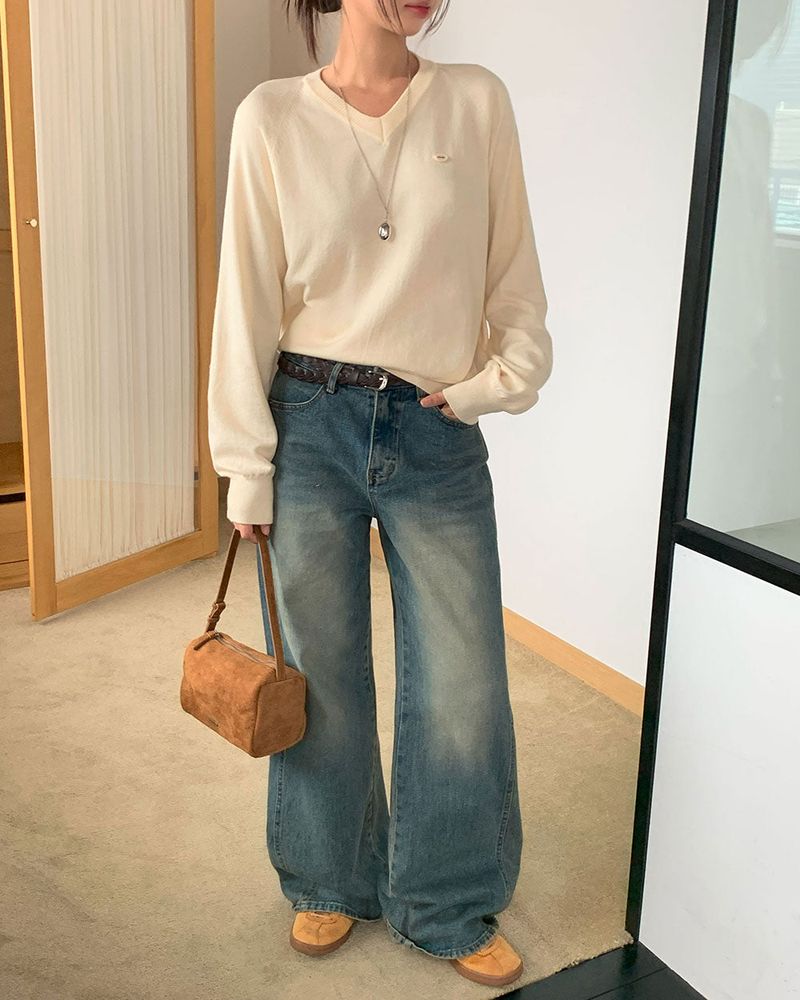 Caramel Color V-Neck Knit