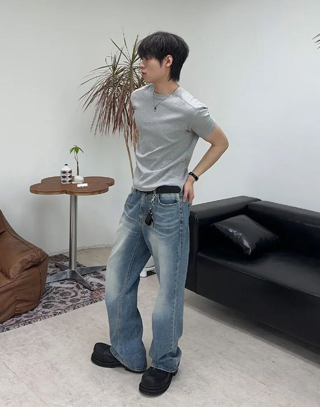 Kaise Washed Semi-Flare Jeans