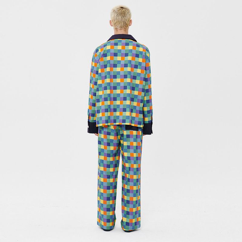 (M) Cheerful Grid PJ Set
