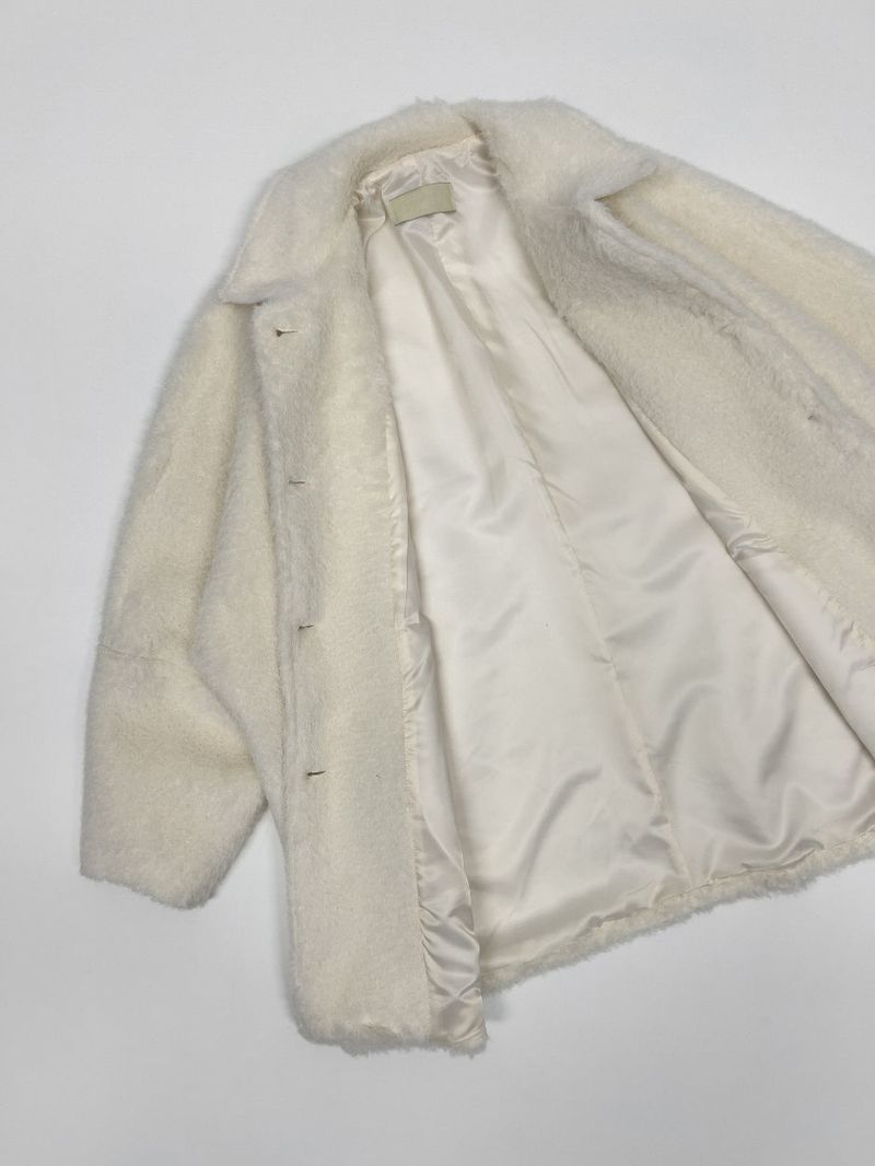 [wool 30%] Hairy Single Overfit Half Coat