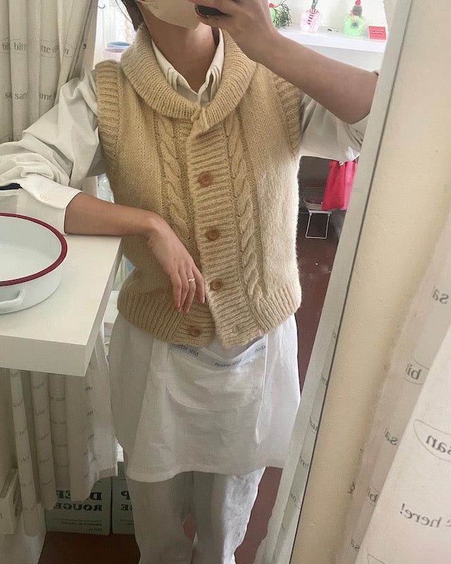 bitteschon band-waist apron
