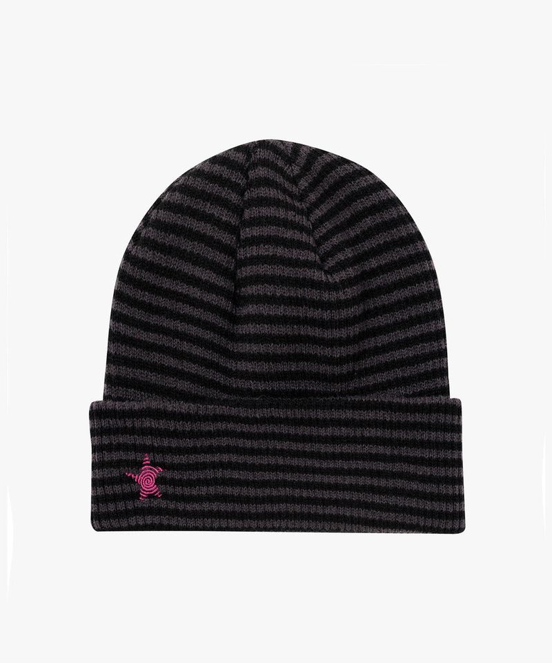 Twister Star Stripe Beanie - Charcoal/Black     
