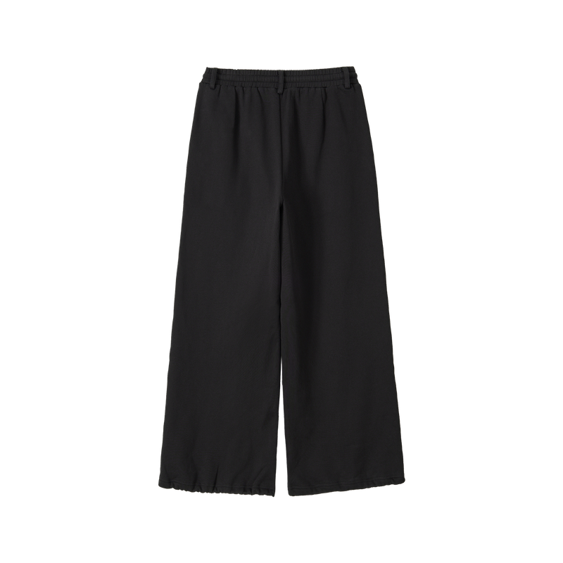 Essential 2-way String Banding Wide Sweat Pants - BLACK
