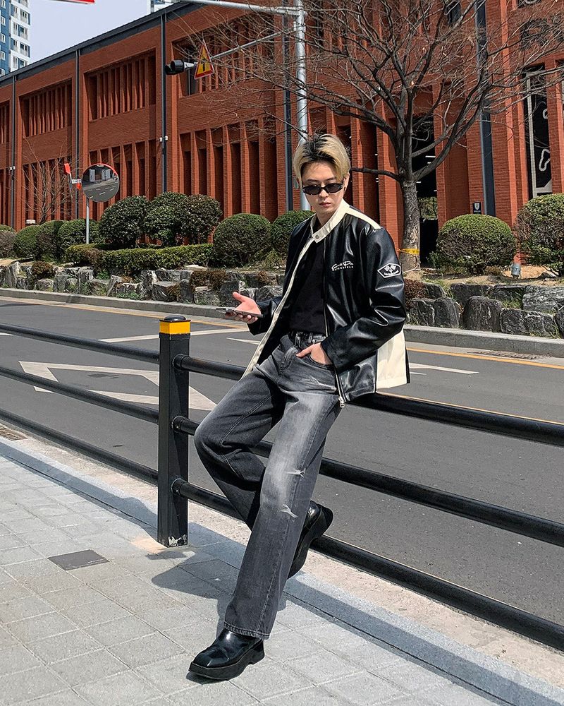 90's Bike Leather Jacket (2 colors)