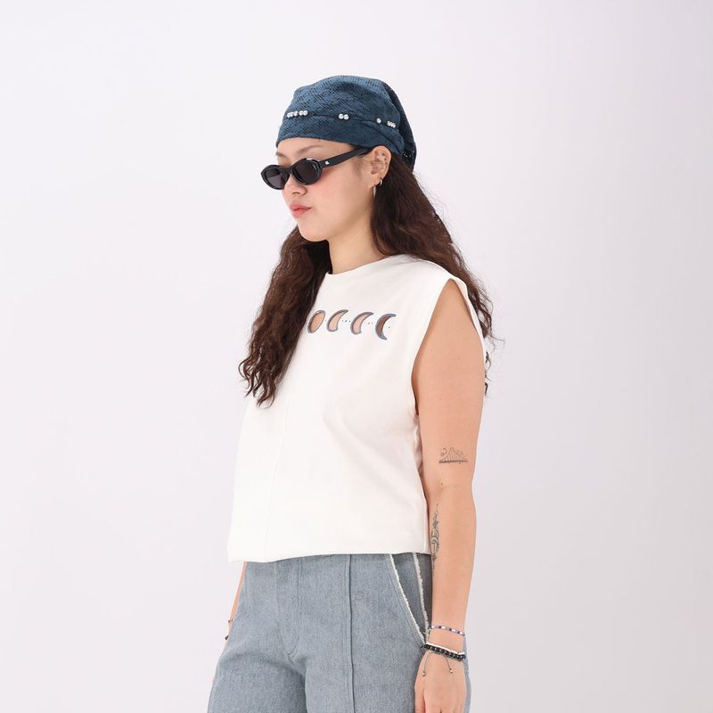 peacock blue knit bandana