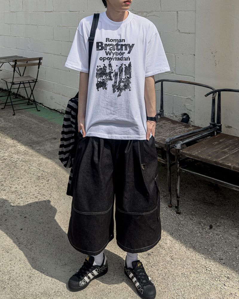 Weaver Printing Oversized Half Sleeve Tee