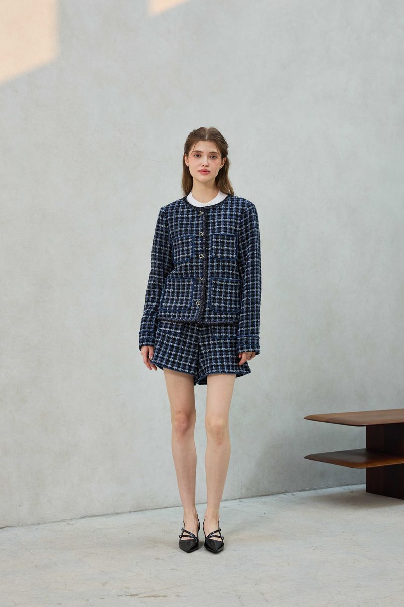 COMELY TWEED SHORTS PANTS / BLACK