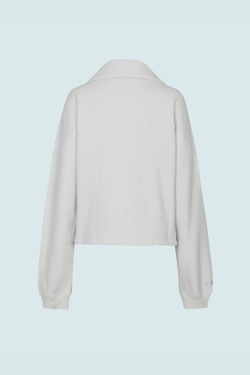 ROUND TWO WAY COLLAR ZIP (WHITE)
