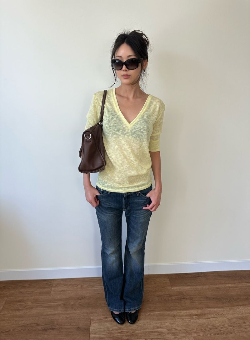 soft bootcut denim pants