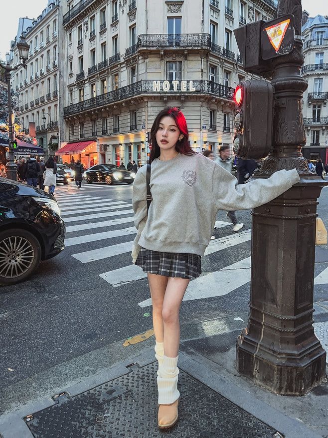 Daphne embroidery brushed sweatshirt