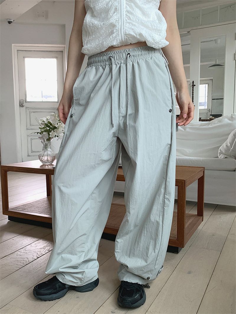 NYLON BIJO SNAP BUTTON PANTS (4C)