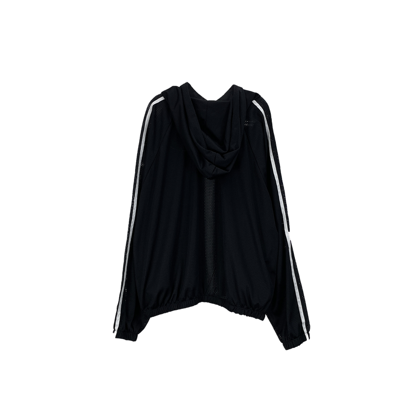 mesh track hooded jacket