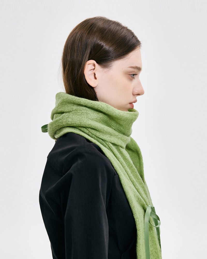 Ribbon Tied Muffler _ GREEN
