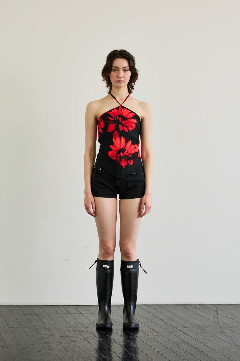 ARIKIM（アリキム）の「 FLUTTER HALTERNECK / RED（Tops）」