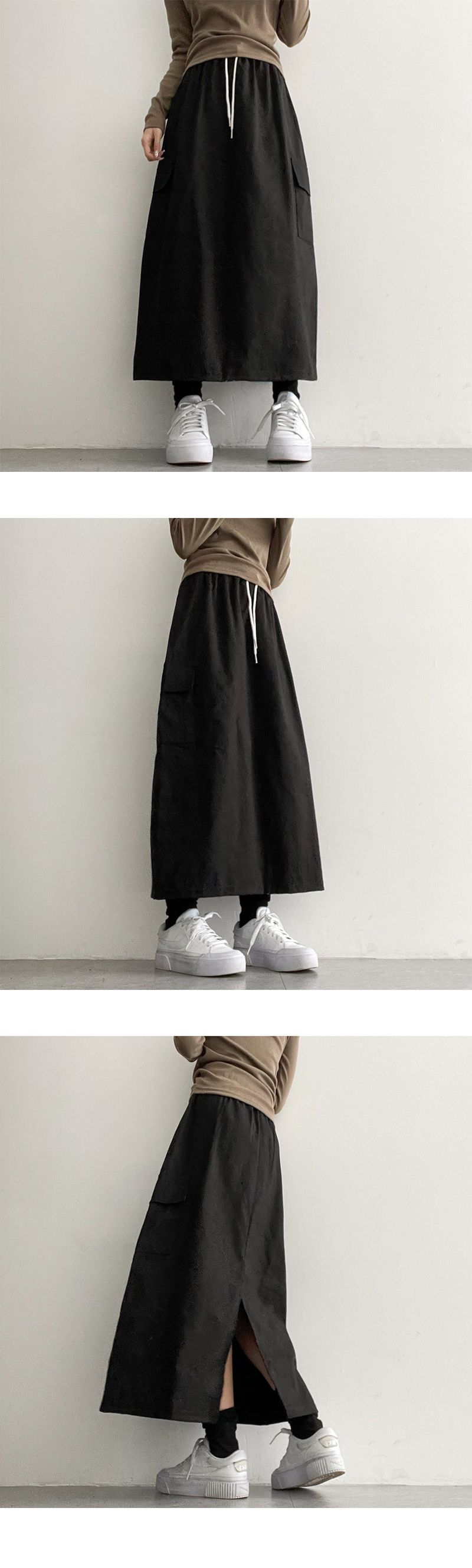 Ricoh Cotton Cargo Long Skirt