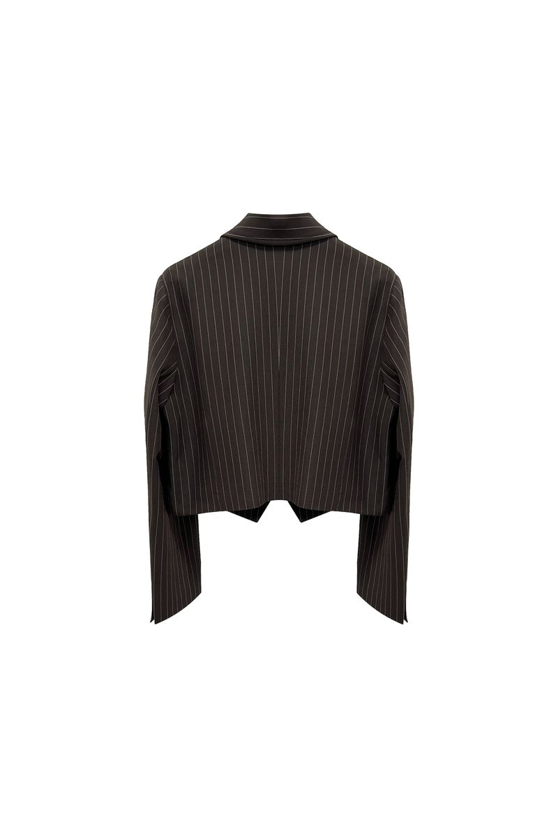 MEOW CROP BLAZER / BROWN