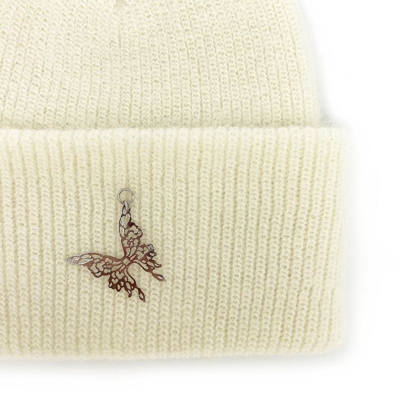 Butterfly Angora Beanie [Ivory]