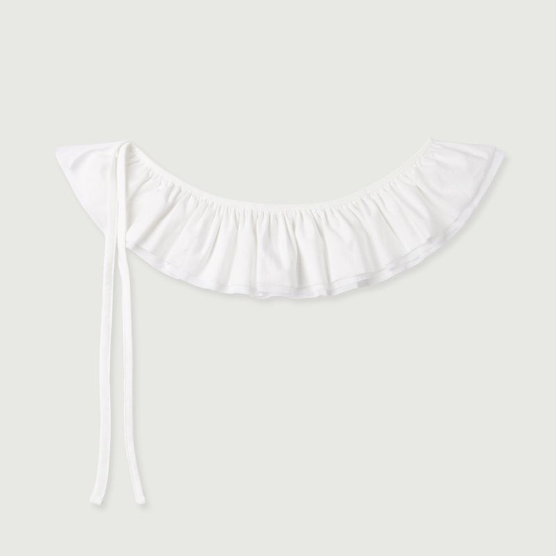 Mesh ruffle belt_ivory