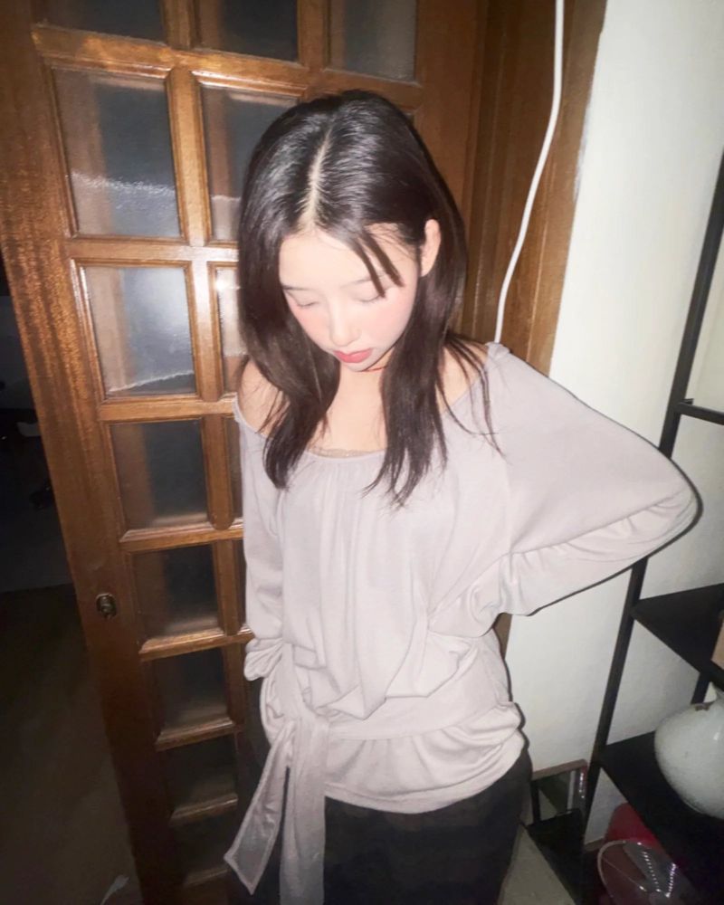(3color) Shirring Deep Round Soft Wrap Hoodie