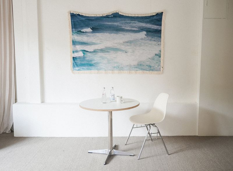 SLEEPTIGHT OBJECT（スリープタイトオブジェクト）の「JEJU marine blue tassel blanket（Interior）」