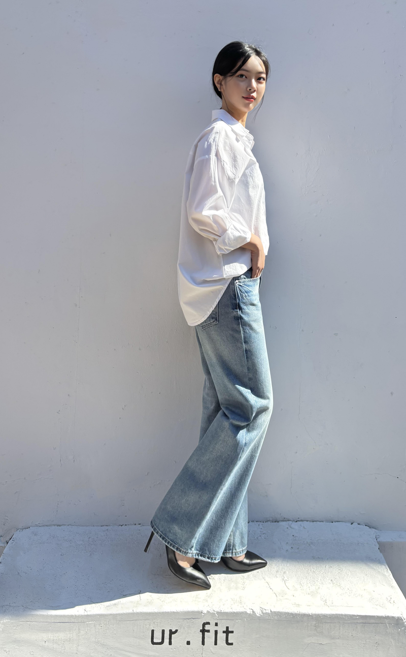 REGULAR SEMI BOOTCUT DENIM PANTS code 25007